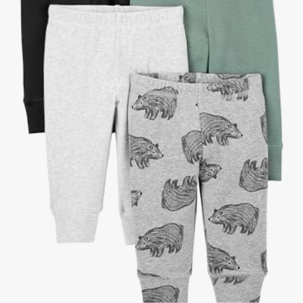 Kids Gray Bear Pattern Joggers
